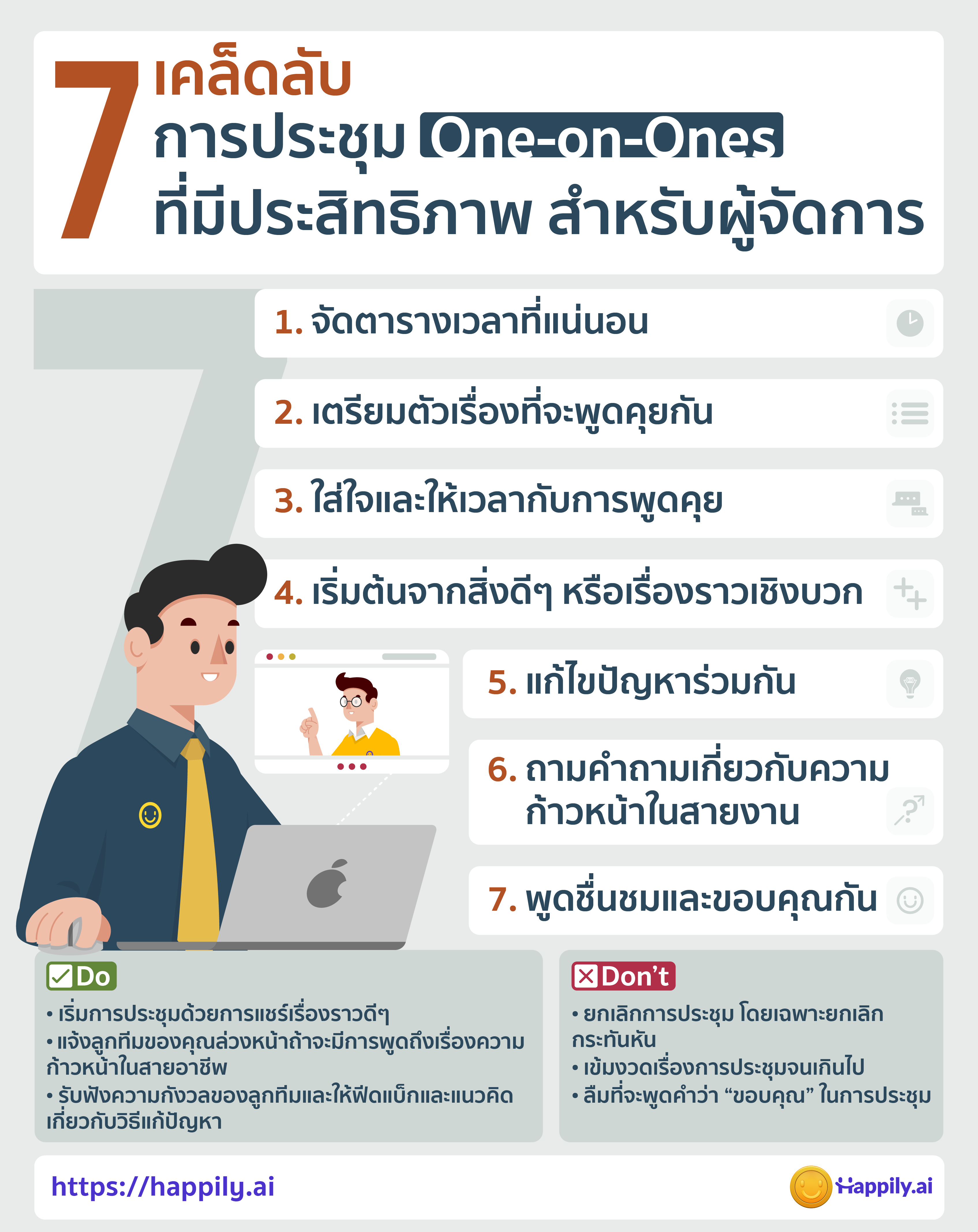7 เคล็ดลับการประชุม One-on-Ones ให้มีประสิทธิภาพ