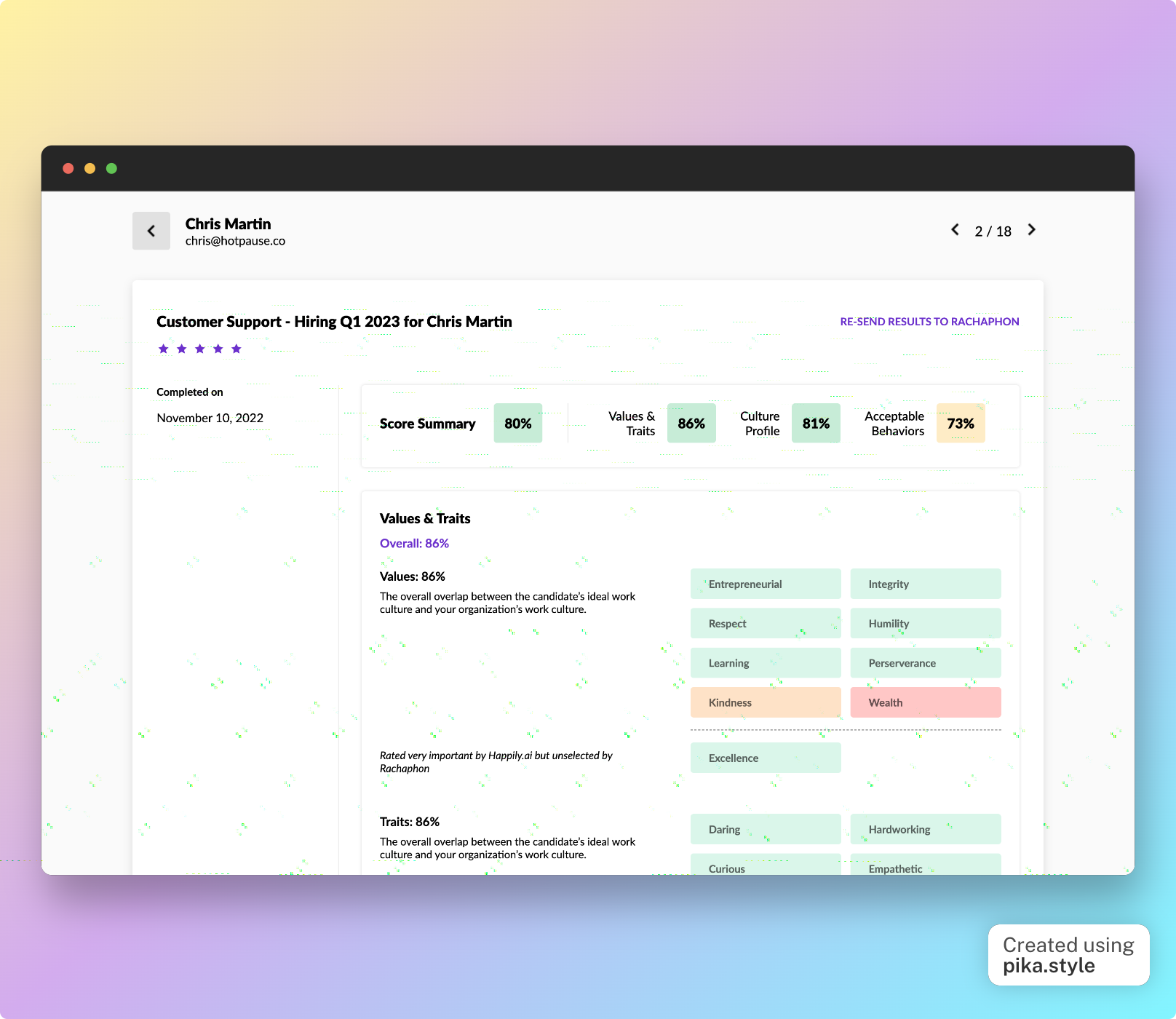 Preview of a Culture Assessment Report from MyCulture