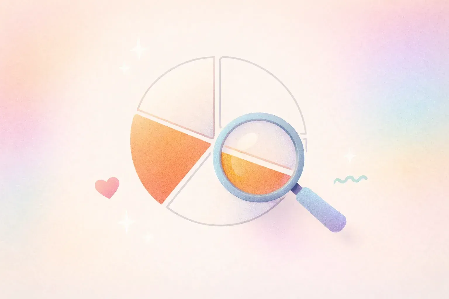 A single circle divided into quarters. One quarter is filled with warm orange, three quarters are em