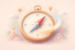 A compass illustrating that directionality is key to peformance in 2026